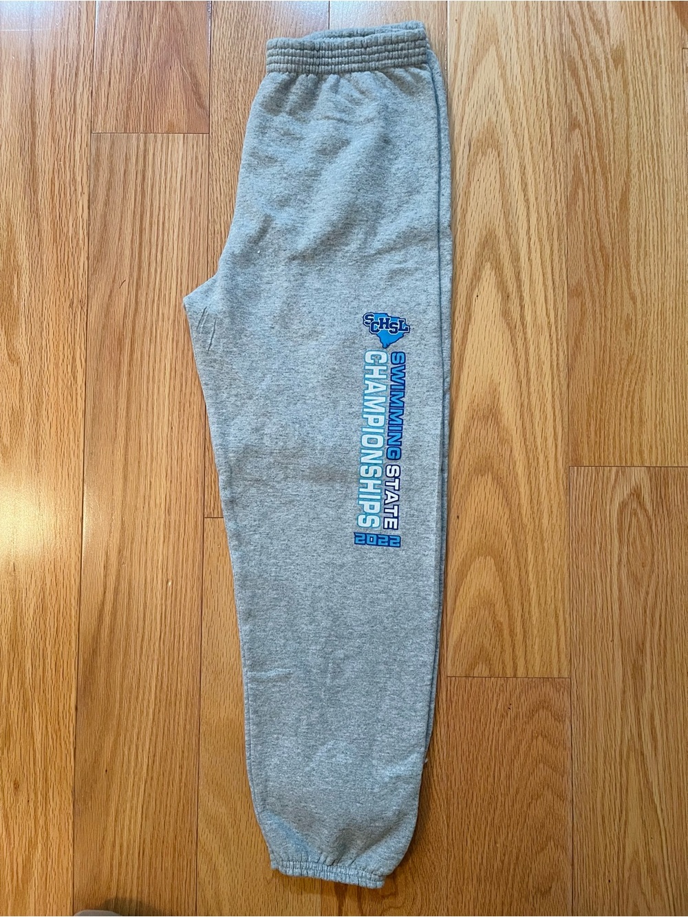 Kids Gray Sweatpants with Blue Swim SC State Championship Graphic